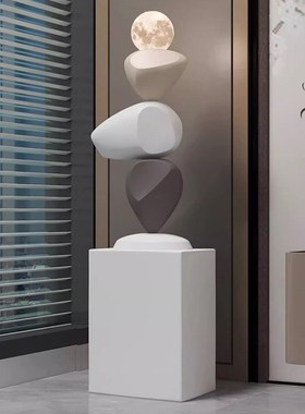 轻奢客厅石来运转落地灯摆件创意家居饰品玄关电视柜装饰乔迁礼品