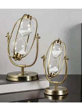 工艺金典旋转沙漏计p时器家居客厅书房摆件创意流沙装饰礼物沙