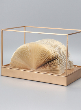 现代新中式创意铁艺折纸样版房间A茶几售楼处隔断展架软装饰品摆