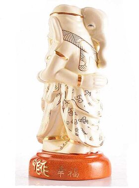 妙如意 李氏吉祥物西南方拥抱欢喜天佛像摆件家居卧室书房摆设