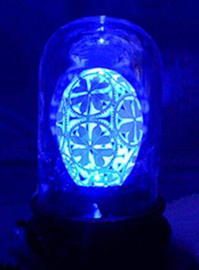 蛋雕七彩防尘罩 鹅蛋壳工艺品底座 透明发光亚克力罩 收藏展示台