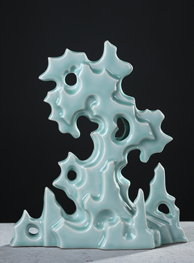 新中式陶瓷假山创意n太湖石枯山水艺术品摆件客厅茶室软装饰品摆