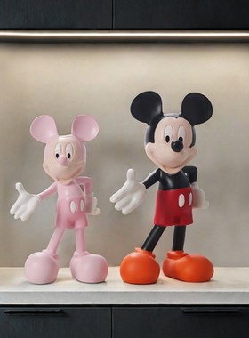 客厅玄关网红卡通公仔迎宾米奇电视柜酒柜摆件米老鼠家居装饰品