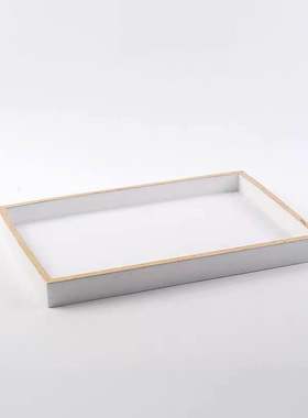 新中式样板间黑白色托盘客厅w家居软装饰品茶几摆件售楼处摆场工