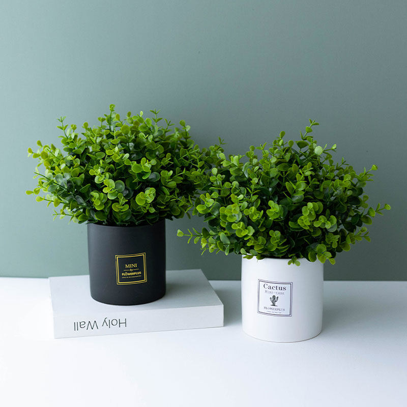 仿真尤加利假花艺餐桌摆件放客厅小摆设绿植盆栽简约多肉家居装饰,淘宝优惠券,粉丝福利购,淘宝优惠卷