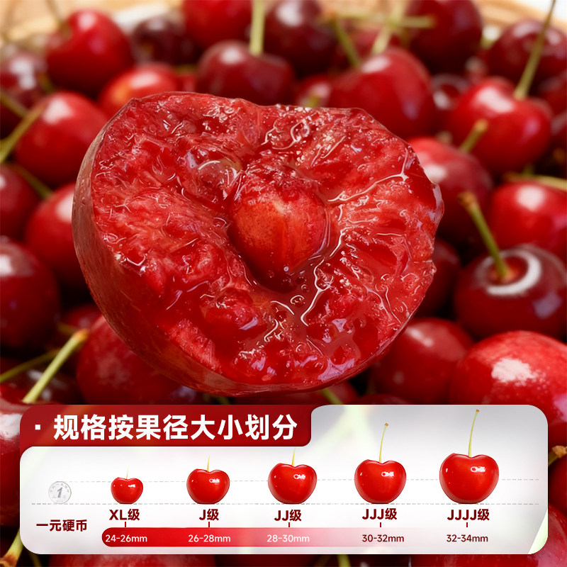 欢鲜达 25年新鲜智利进口车厘子 3J 5斤装 JJJ当季水果 坏果包赔