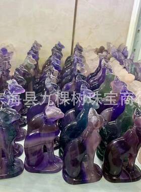 热销天然埃及猫雕刻件适于送女友居家摆件装饰水晶工艺品