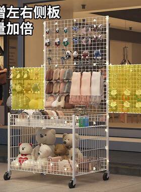移动收纳网格促销车可折叠多层便携购物车摆件摆摊地摊夜市小推车