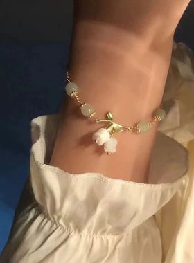 3新中式铃兰花竹节手链女ins小众设计新款中国宫廷风高颜值手串女