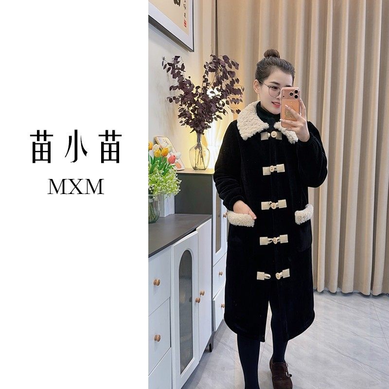 苗小苗新款毛领长袍睡衣女冬季三层加厚可外穿家居服加绒长款裙袍,淘宝优惠券,粉丝福利购,淘宝优惠卷