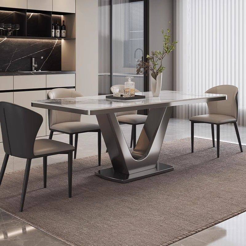 塞纳春天意式轻奢客厅小户型岩板餐桌餐椅现代简约长方形饭厅桌子,淘宝优惠券,粉丝福利购,淘宝优惠卷