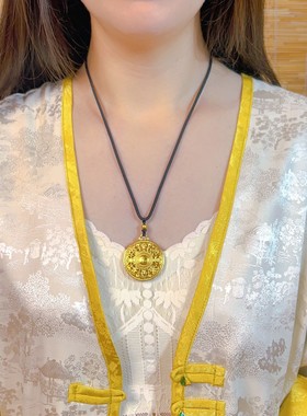 铜合金吊坠 【精工版】万福八宝罗盘项链女古法传承吊坠福牌毛衣