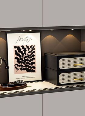 鞋柜上摆的收纳盒入户玄关收纳盒摆件客厅鞋柜桌面轻奢简约复古入