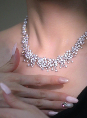 璨星云珍珠项链优雅小众锁骨链