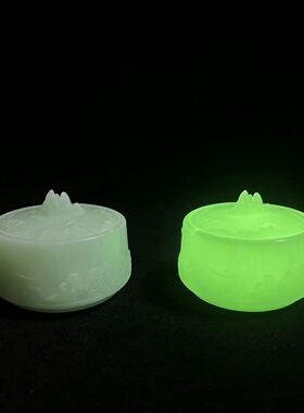 夜光浮雕山峦带盖防飞灰烟灰缸