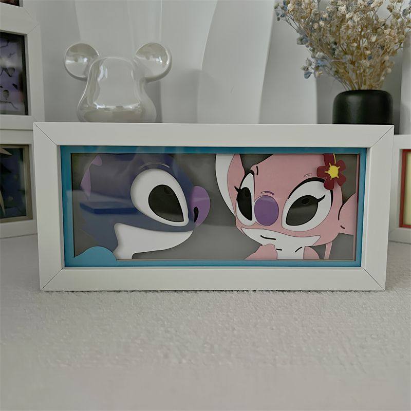 卡通史迪奇安琪纸雕灯房间小夜灯送小孩生日礼物桌面装饰灯库洛米,淘宝优惠券,粉丝福利购,淘宝优惠卷