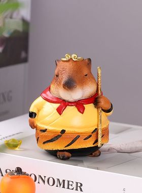 离谱摆件简约现代树脂摆件卡皮巴拉水豚唐僧办公桌面情侣桌摆生日