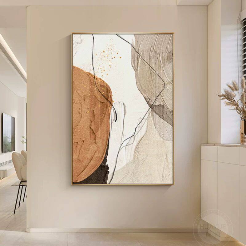 奶油风客厅装饰画高级感抽象沙发背景墙挂画简约肌理走廊过道壁画,淘宝优惠券,粉丝福利购,淘宝优惠卷