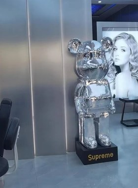 客厅轻奢玻璃暴力熊新款大摆件电视柜旁玄关沙发落地摆设新居礼品