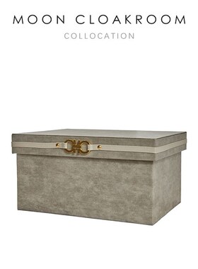 现收简约样板房皮收纳盒摆件全屋定制展厅间质代纳箱装饰品