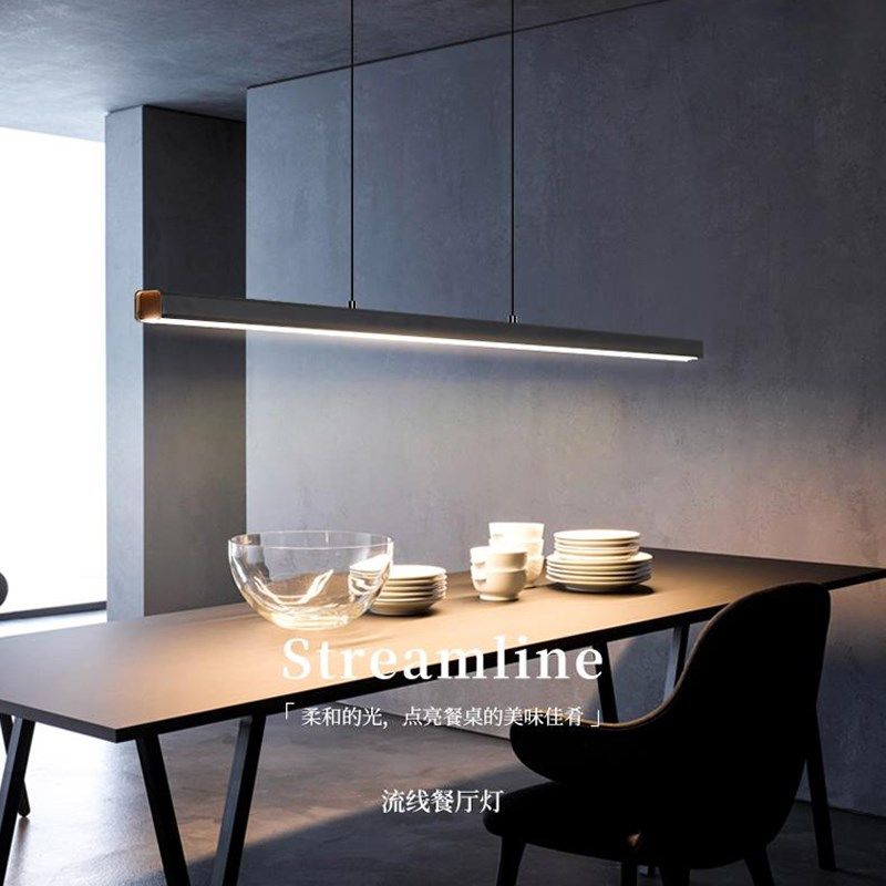 高亮护眼一字餐厅吊灯简约现代极简创意吧台餐桌饭厅全光谱办公灯,淘宝优惠券,粉丝福利购,淘宝优惠卷