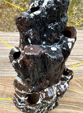 盆景装饰古典镂空工艺玄关客厅桌面鱼缸造景家居摆件小型陶瓷假山