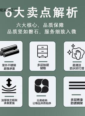 美发店不锈钢剪发柜子发廊储物架小柜推车简约理发店工具柜