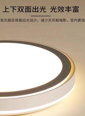 卧室灯具现代简约灯饰客厅灯110v宽压主卧灯圆形led吸顶灯具