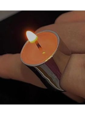 个性小众蜡烛烛台街头土酷概念款ins镜面夸张欧美镀金复古戒指