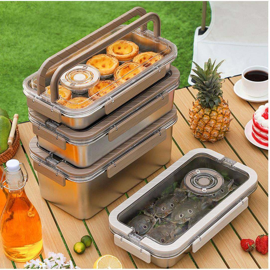 SUS304不锈钢材质保鲜盒冰箱收纳可手提多用野营盒配菜家用盒套装,淘宝优惠券,粉丝福利购,淘宝优惠卷