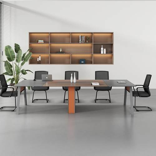 会议桌长桌长条桌简约现代风格会议室用办公桌洽谈桌接待桌培训桌 - 图0