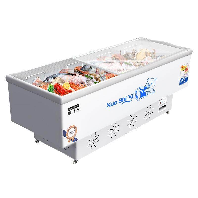 商用双机冷冻柜大容量欧式平面展示柜卧式玻璃门速冻食品冷藏柜,淘宝优惠券,粉丝福利购,淘宝优惠卷