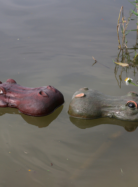 户外庭院装饰 鳄鱼浮水摆件花园假山水景鱼池 创意动物雕塑工艺品