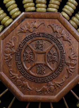 仿古红木算盘摆件白玉八卦老算y盘八方来财怀旧老物件招财玄关礼