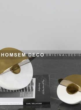 简约现代轻奢白色拼接圆球体摆z设品创意艺术软装饰品家居桌面摆