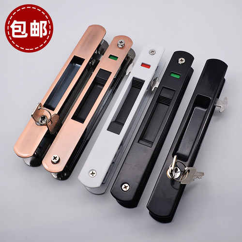 移门锁推拉门锁钩锁阳台门窗平开铝合金门玻璃老式90条形双面钩锁 - 图0