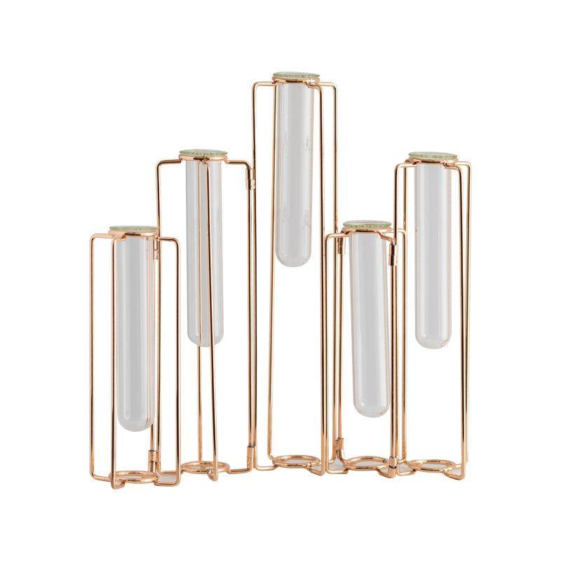 金属花架试管透明玻璃花瓶简约现代创意家居花艺水培插花装饰品,淘宝优惠券,粉丝福利购,淘宝优惠卷