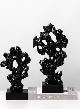 新中式树脂太湖石摆件软装样板间客厅茶几电视柜仿石头家居装饰品