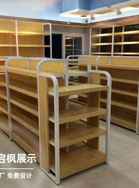 超市便利店母婴店钢木结合货架直播间展示柜展示柜柜台服装架