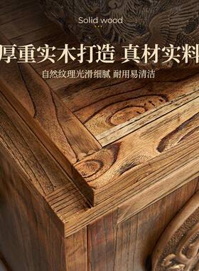 4I新中式实木浴室柜组合小户型仿古卫生间落地式洗手脸台上盆洗漱