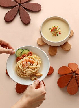 圣诞隔热垫餐桌摆件防烫锅垫杯垫碗垫创意一棵树实木可爱桌面防水