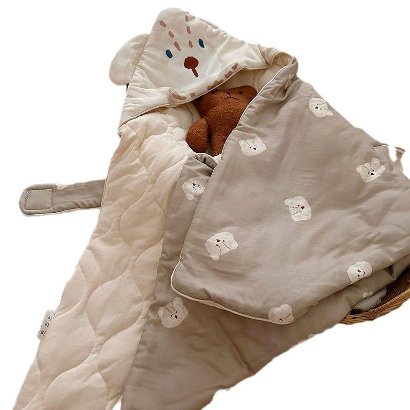 卡通小动物宝宝抱被婴儿防惊跳包单新生儿防踢被秋冬夹棉连帽斗篷,淘宝优惠券,粉丝福利购,淘宝优惠卷