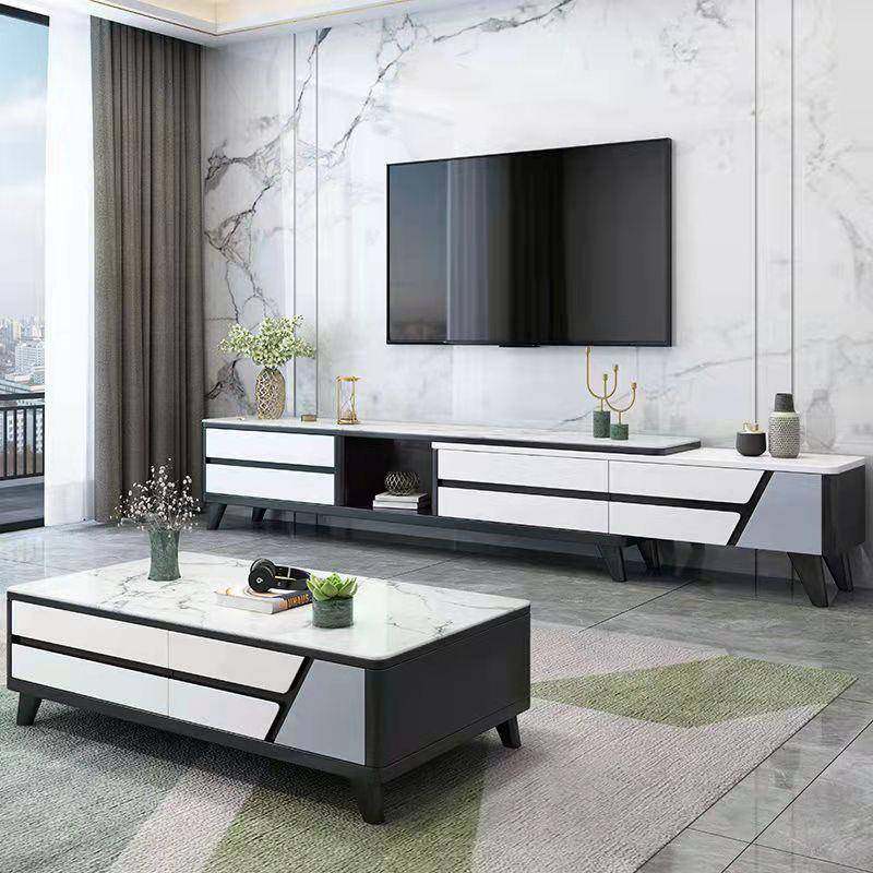意式极简电视柜现代简约轻奢岩板茶几可储物带抽屉电视柜茶几组合,淘宝优惠券,粉丝福利购,淘宝优惠卷