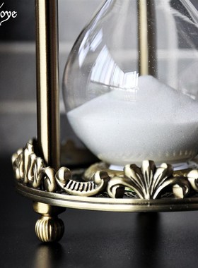 兮古金属沙漏3i0分钟计时器创意摆件家居装饰品送女友男朋友礼物