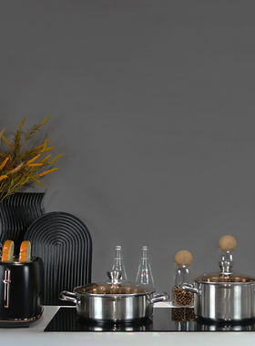 样板房厨房摆件组合软装饰品不锈钢锅具砧板花艺道具轻奢全屋定制