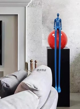 大长腿雕塑摆件抽象人物售楼处酒店大堂展厅现代轻奢落地艺术装饰