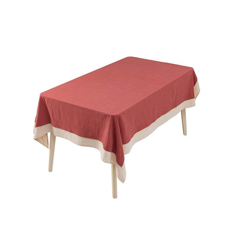 MY南洋春色纯棉宽边桌布现代简约纯色拼色餐桌桌布圆桌茶几盖巾,淘宝优惠券,粉丝福利购,淘宝优惠卷