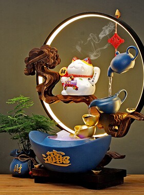 电动摇手招财猫店铺收银台前台装饰乔迁新居开业礼品流水摆件