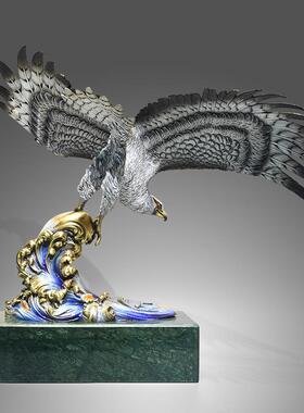全铜大鹏展翅老鹰摆件雄鹰大展宏图家居办公室桌面装饰品铜工艺品