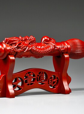 红色实木雕刻文昌笔摆件客厅书房公司办公装饰开业乔迁送礼工艺品